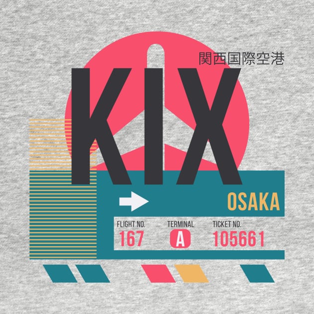 Osaka (KIX) Airport Code Baggage Tag A by SLAG_Creative